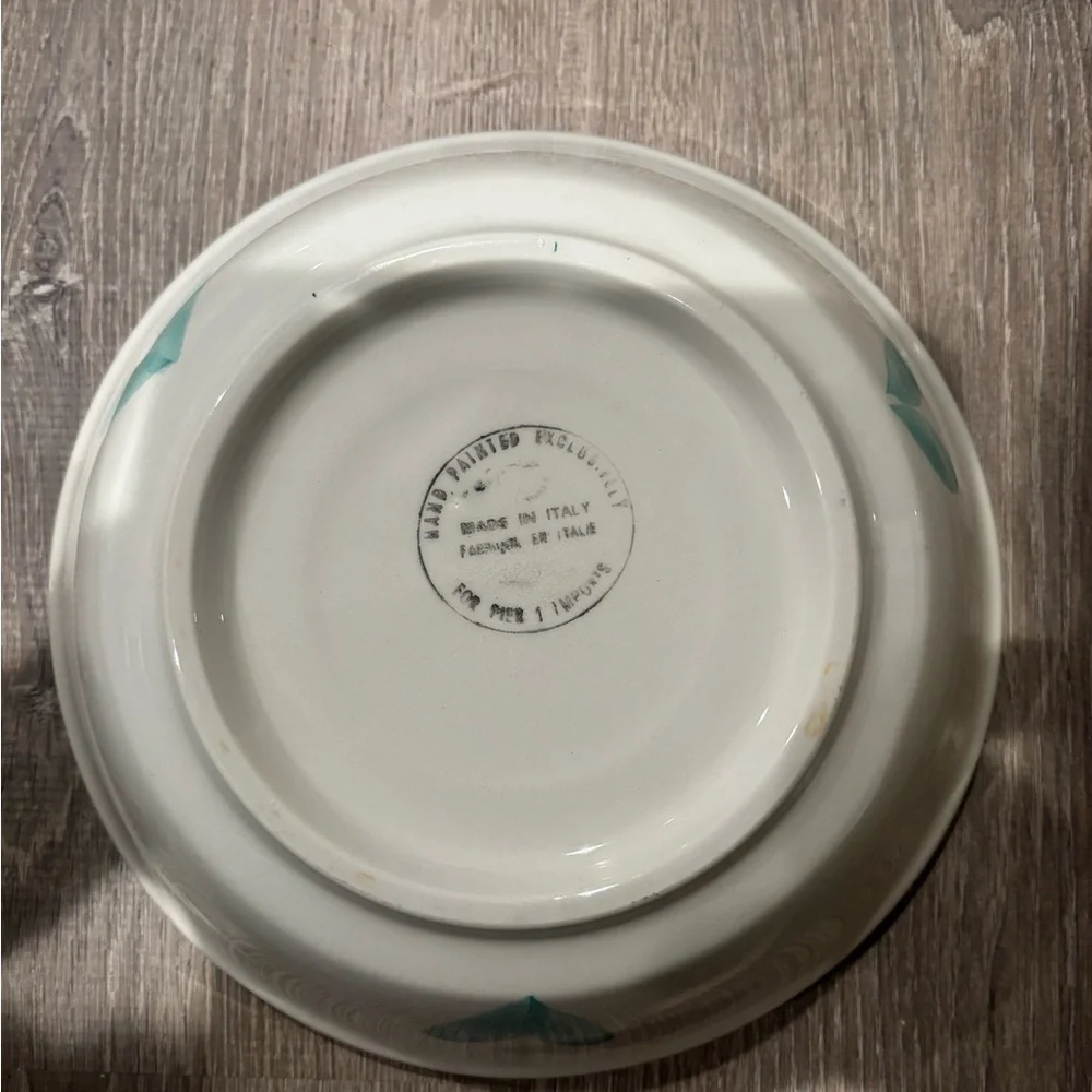 Pier 1 Decorative Bowl light‎ Blue Aqua ColorVine Pattern